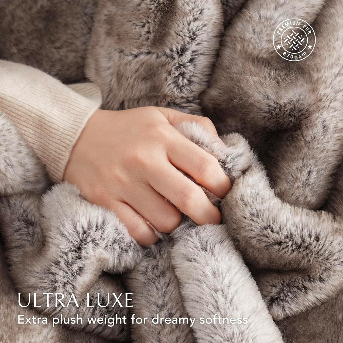 Ultra Soft Luxury Fluffy Mink Faux Fur Throw Blanket, Thick Warm Fall Winter Blankets for Bed