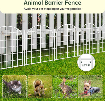 32.5ft(L) x 22in(H) Panels Garden Fence, 30 Panels Arched No Dig Fence, Decorative Animal Barrier
