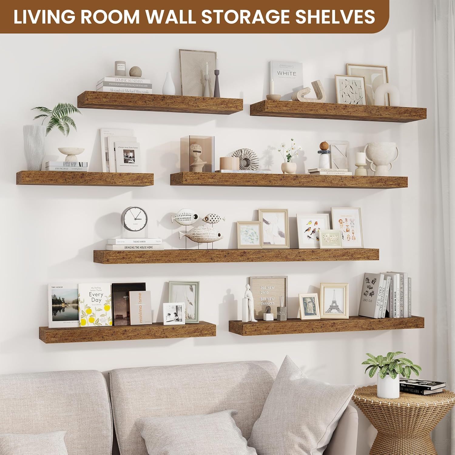 fuqing Floating Shelves for Wall, Bathroom Shelf Wall Mounted for Storage, Shelves with Invisible