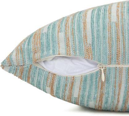 Yeiotsy Pillow Cases Blue, Pack of 2, Decorative Throw Pillow Covers Striped Bohemia Couch Cushion
