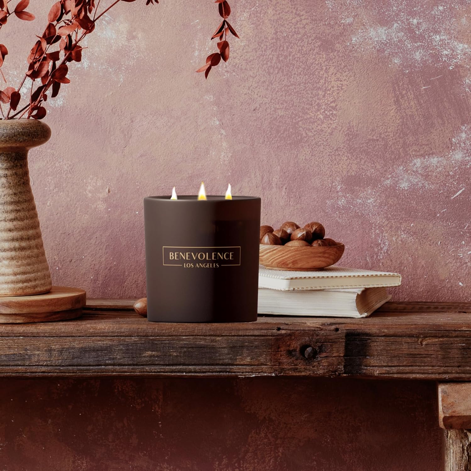 Benevolence LA 3 Wick Candle, Fig Tree Large Scented Candle | Soy Candles | Gifts for Women and Men