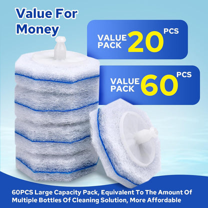 Cecailin® 60pcs Disposable Toilet Brush. Bathroom Cleaning. Disposable Bowl Cleaners Compatible
