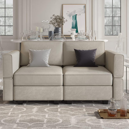 Belffin Modular Loveseat Sofa Couch with Storage Seats Velvet 2 Seater Love Seats for Small Spaces