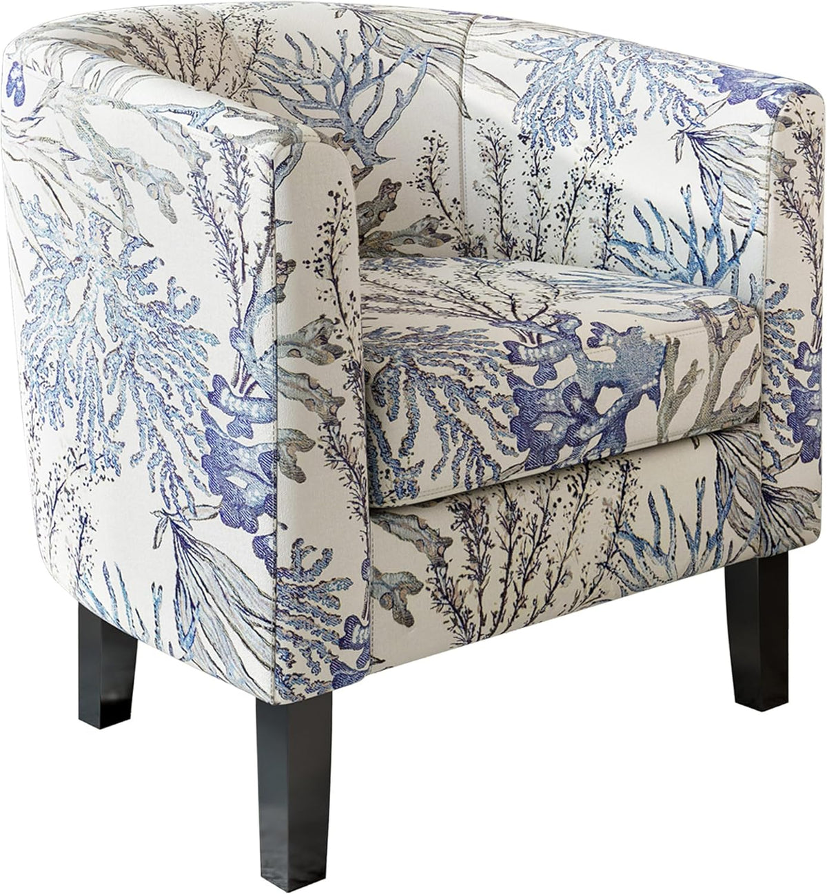 BELLEZE Living Room Chair, Linen Round Accent Barrel Chair, Club Tub Sofa Chair for Bedroom, Corner