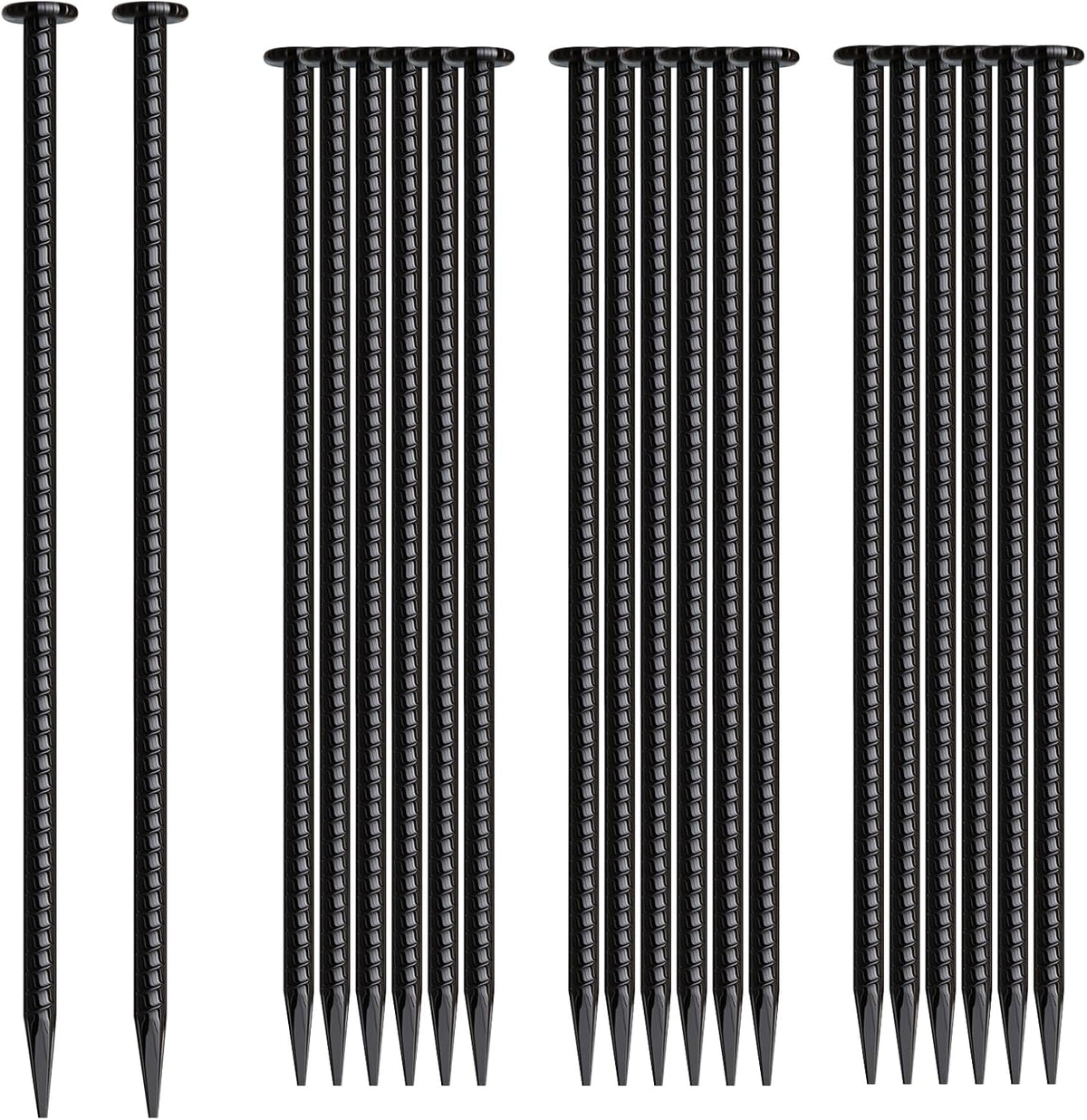 16 Inch Rebar Stakes 20 Pack Heavy Duty Ground Anchors 1/2 Inch Diameter Galvanized Steel Asphalt