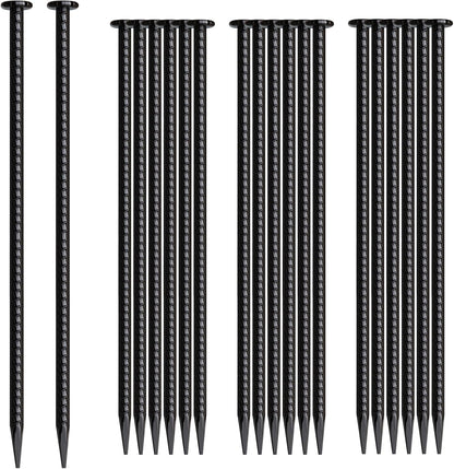 16 Inch Rebar Stakes 20 Pack Heavy Duty Ground Anchors 1/2 Inch Diameter Galvanized Steel Asphalt