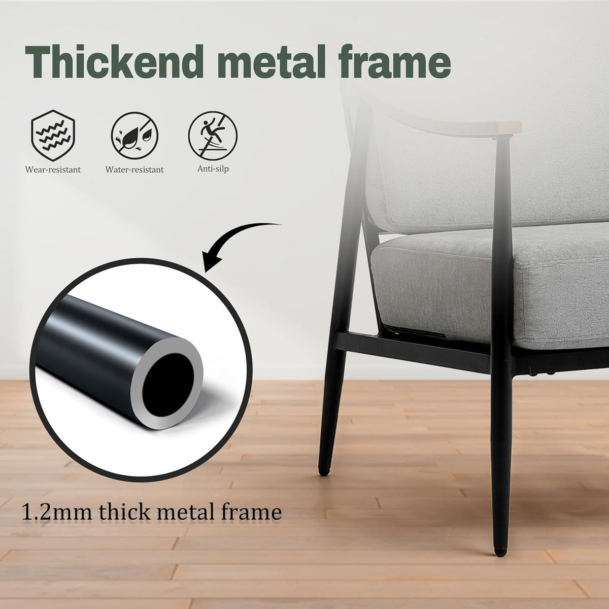 Modern Accent Chair for Living Room Bedroom Mid Century Arm Chair Upholstered Office Accent Chair