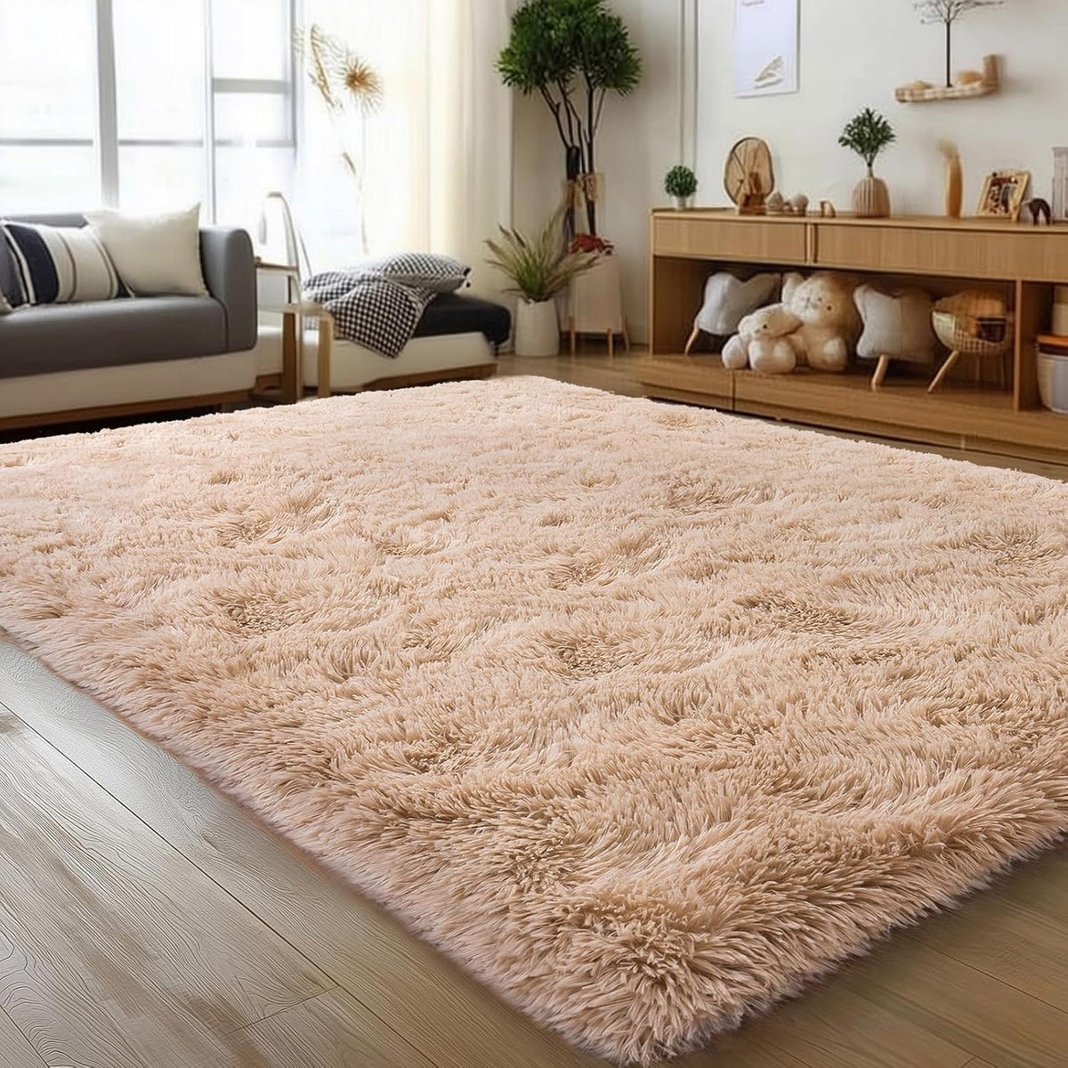 Rezutan Fluffy Rug for Living Room Bedroom, Large Comfy Modern Shaggy Fuzzy Kids Rug, Plush Indoor
