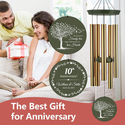 ASTARIN Tree of Life Wind Chimes, Personalized Wind Chimes for 50th Anniversary for Parents Couple