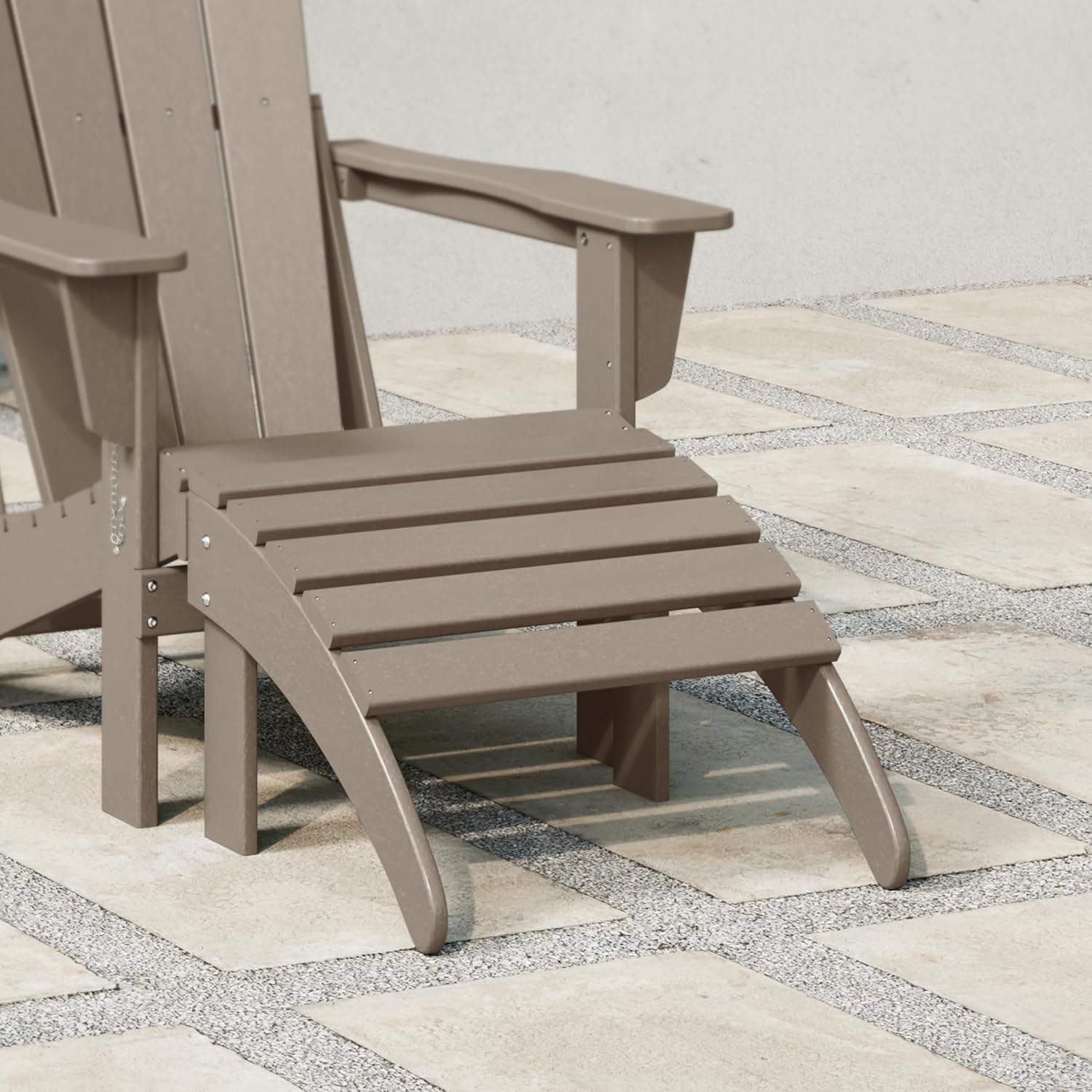 WestinTrends Outdoor Ottoman, Patio Adirondack Ottoman Foot Rest, All Weather Poly Lumber Folding