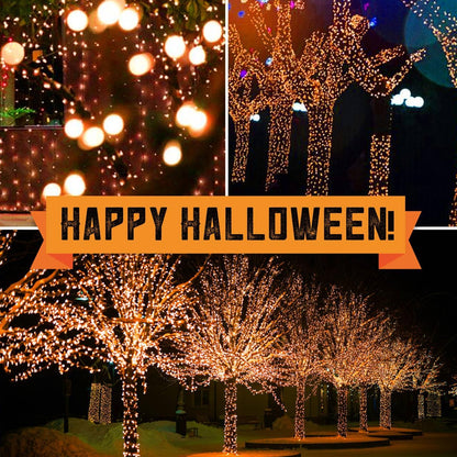 100LIGHTS Orange Extra-Bright with End Connectors Halloween Decorative Lights 5.98m UL Certified