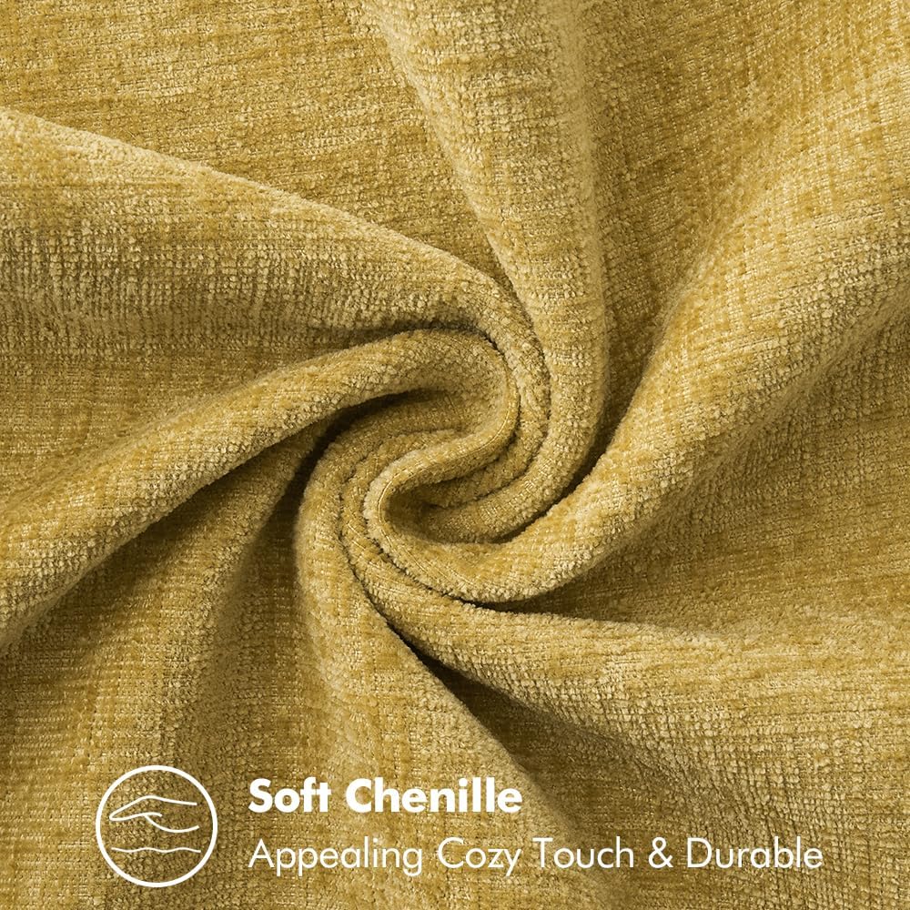 MIULEE Pack of 2 Couch Throw Pillow Covers 20x20 Inch Mustard Yellow Farmhouse Decorative Pillow