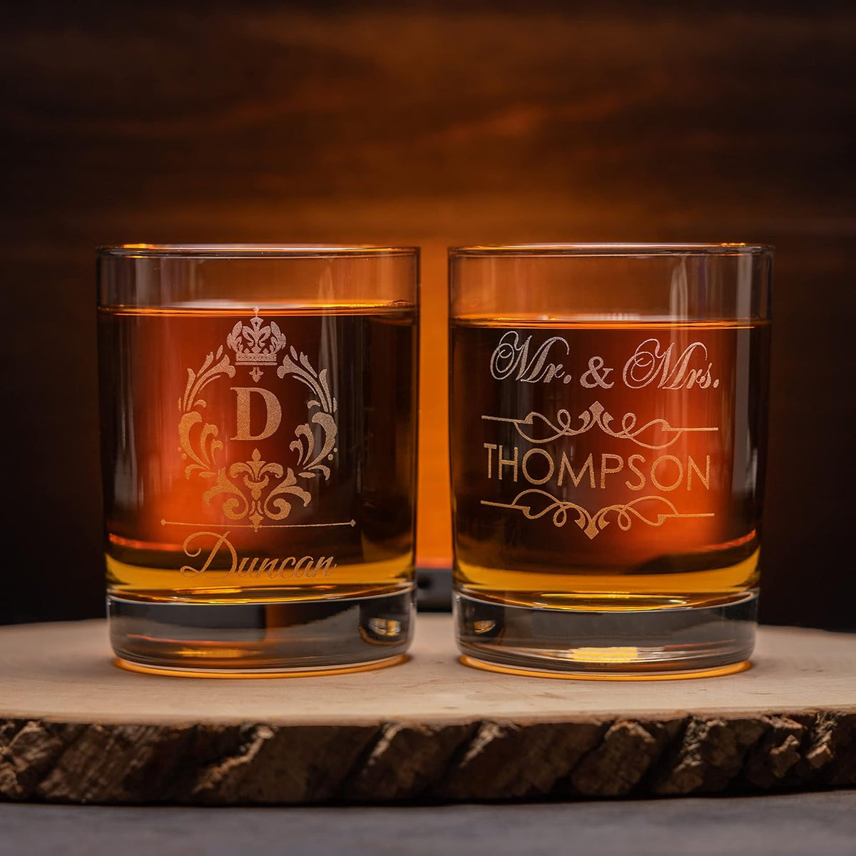 Gifts Inscribed Personalized Whiskey Decanter Set - Engraved Whiskey Decanter Bottle & Set of 2