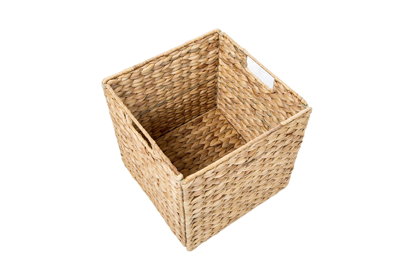 Foldable Hyacinth Storage Basket with Iron Wire Frame By Trademark Innovations (Set of 2)