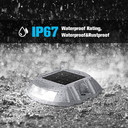 VOLISUN Solar Deck & Driveway Lights, 8-Pack Led IP67 Waterproof Outdoor Warning Step Lights for