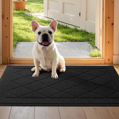 JSEI Dirt Trapper Door Mat 24"x36", Non-Slip Washable Entryway Mats, Dog Door Mat, Stain Resistant