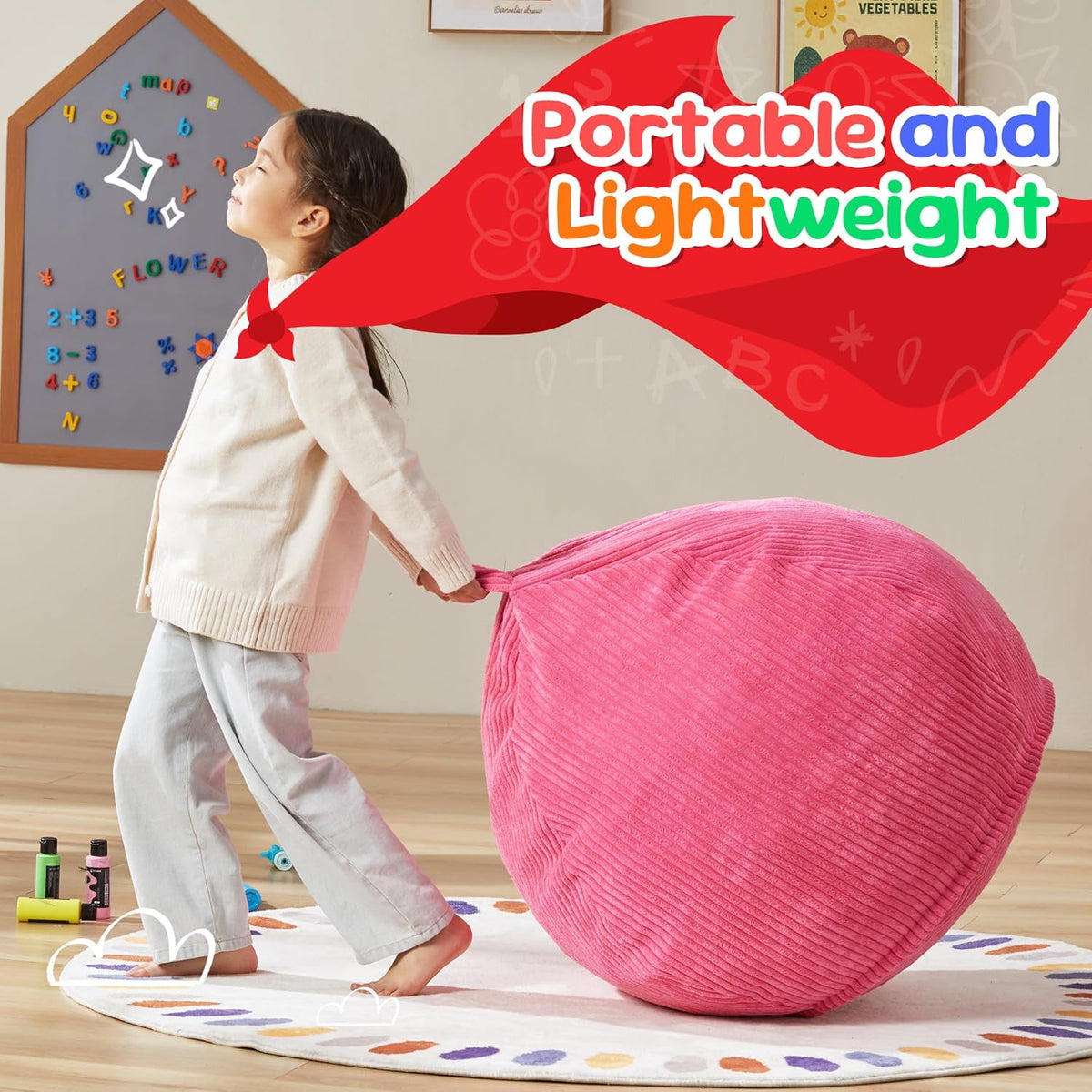 Hobestluk 2.5FT Bean Bag Chair Beanbags Small Bean Bag Chair with Filler Included Teardrop Bean Bag