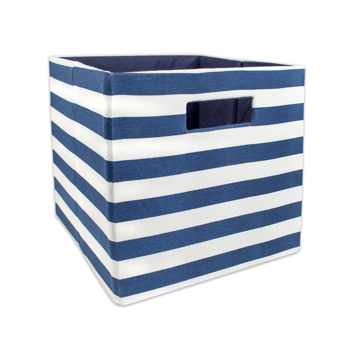 DII Polyester Cube Storage Collection Hard Sided Collapsible, 11x11x11, Nautical Blue