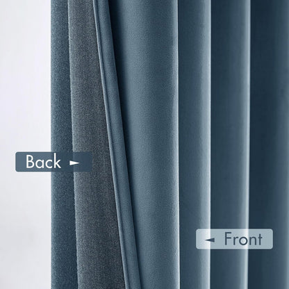 MIULEE Dark Slate Velvet Curtains Thermal Insulated Blackout Curtain Drapes for Bedroom Living Room