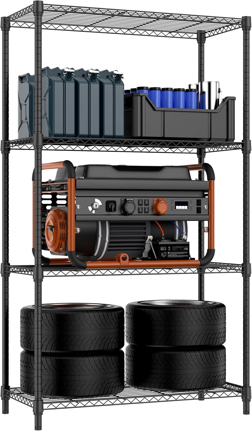 1000 lbs 4 Tier Shelf Metal Storage Shelves Shelving Wire Rack Heavy Duty Closet Organizers for