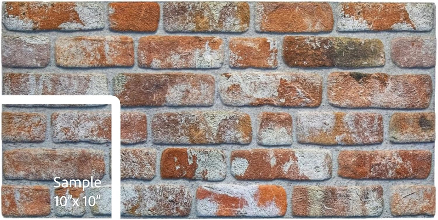 Dundee Deco 3D Wall Panels Faux Brick - Cladding Red Grey Brown Stone Look Wall Paneling