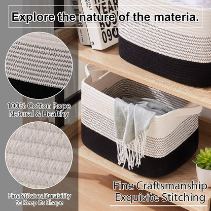 OIAHOMY Storage Basket, Woven Baskets for Storage, Cotton Rope Basket for toys,Towel Baskets for