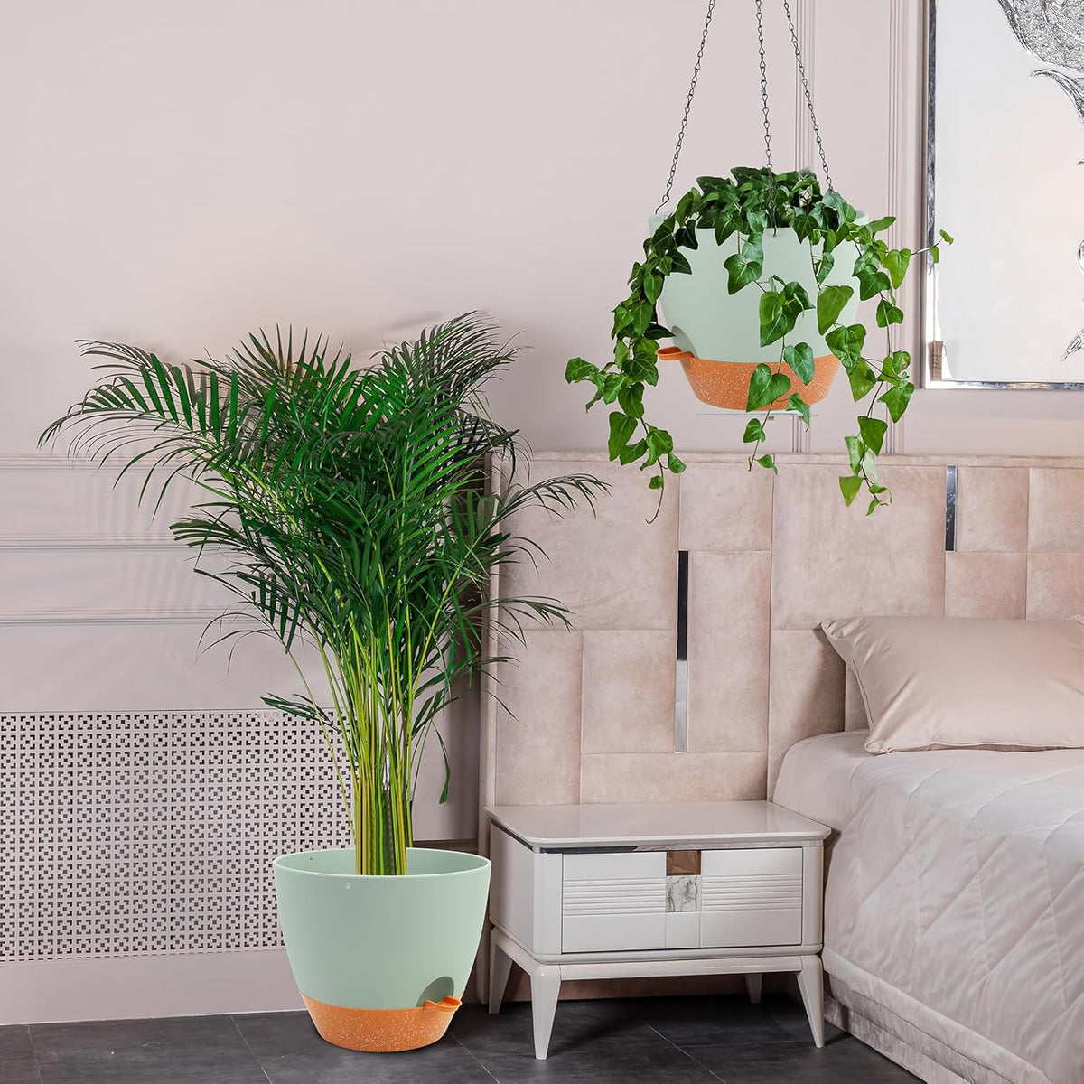 GARDIFE Large Hanging Planter, 12 inch Hanging planters for Indoor. Outdoor Plants, Self Watering