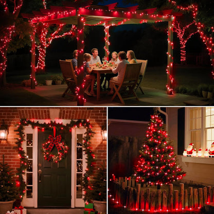 4 Pack Solar String Lights Outdoor - 320LED 132FT Solar Fairy Lights Waterproof 8 Modes, Copper