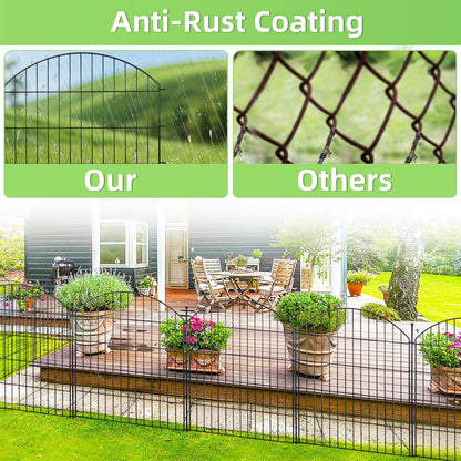 Decorative Garden Fence 32in (H) x12ft (L), 5 Pack No Dig Fence Animal Barrier for Dog with Lock