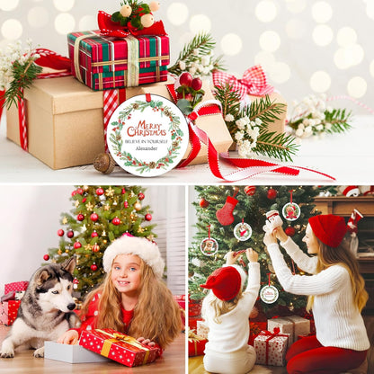 Personalized Christmas Ornaments 2025 Wood Custom Photo Picture Text Christmas Ornament