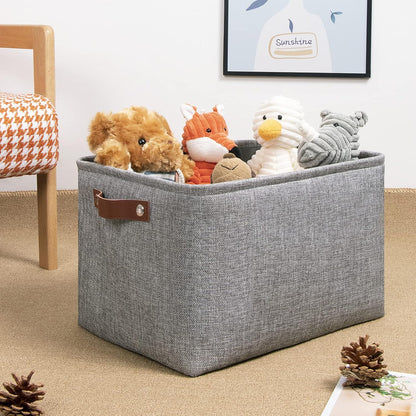DULLEMELO Medium Storage Baskets for Organizing, Rectangular Fabric Storage Bins Collapsible
