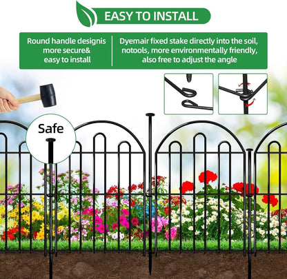 26 Pack Decorative Garden Fence, 26in x 28ft Arched No Dig Animal Barrier Fence for Dog Rabbit