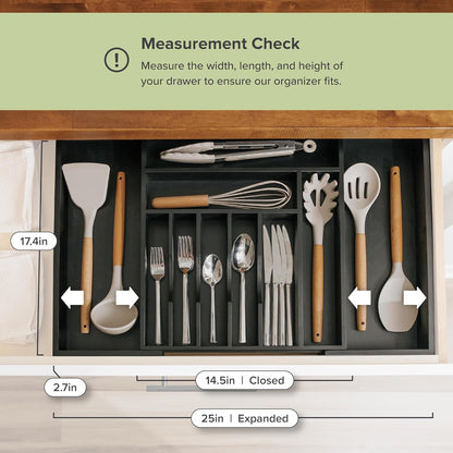 Premium Silverware, Flatware and Utensil Organizer for Kitchen Drawers, Food-Safe Contract Grade
