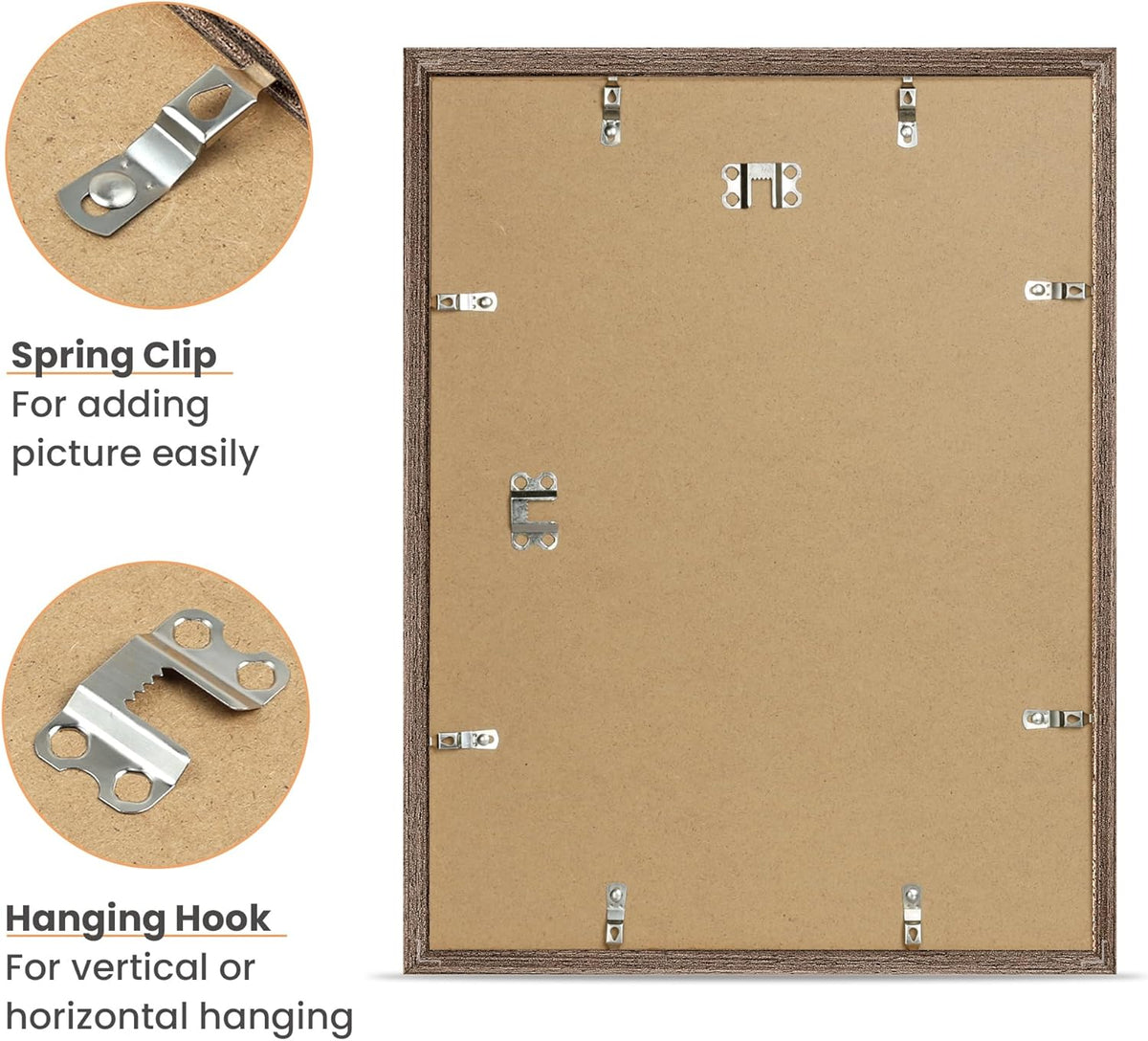 upsimples 12x16 Picture Frame, Natural Solid Wood Picture Frames, Display 8.5x11 with Mat or 12 x