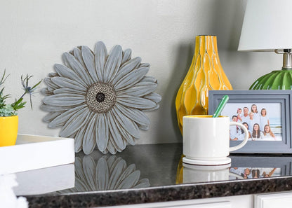 NAT & Jules Gerbera Daisy Flower Shaped Dimensional Indoor Outdoor 12 inch Cast Resin Decorative