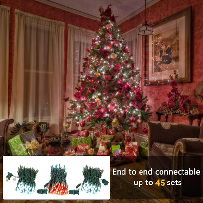Brizled Red & White Christmas Lights, 33ft 100 LED Christmas String Lights, 5MM Wide Angle Xmas