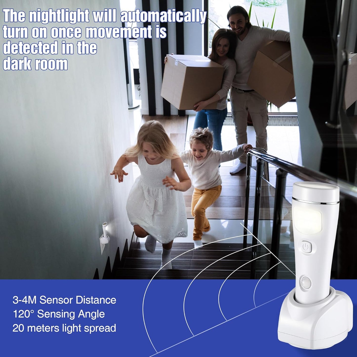 Enhon 4 in 1 LED Emergency Lights for Home Power Failure, 3 Pack Rechargeable Plug in Flashlight