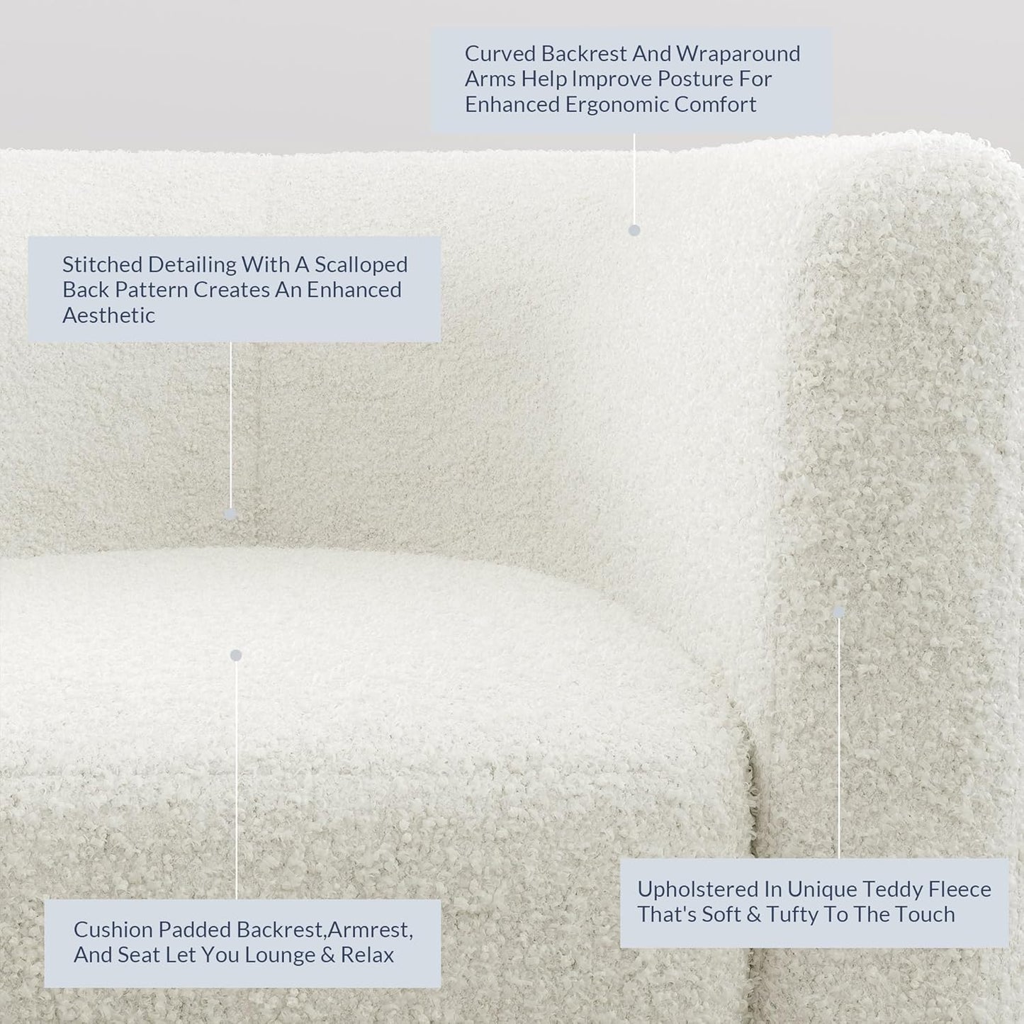 BELLEZE Accent Barrel Chair, Linen Round Chair Club Tub Sofa Corner Chair with Flared Legs and Cozy