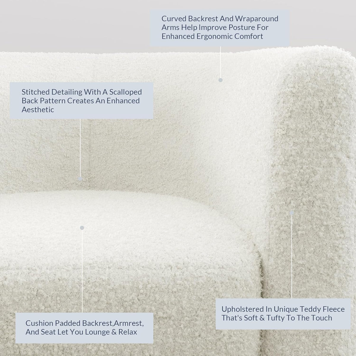 BELLEZE Accent Barrel Chair Set of 2, Linen Round Chair Club Tub Sofa Corner Chair with Flared Legs