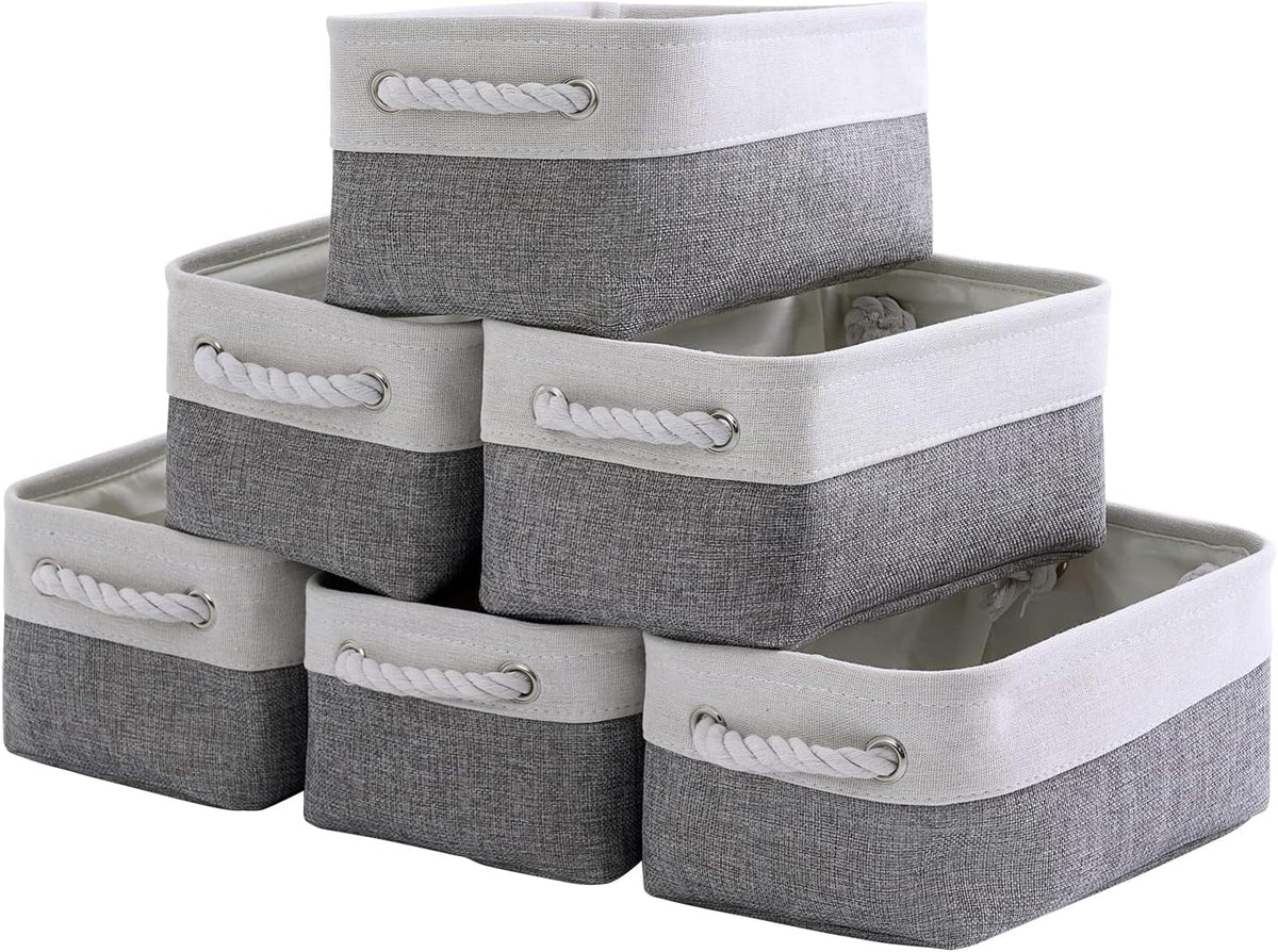 TheWarmHome Small Storage Baskets for Organizing,Storage Baskets for Shelves,Small Fabric Storage