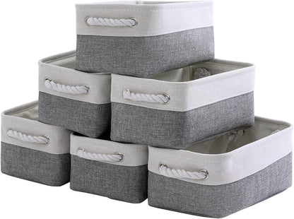 TheWarmHome Small Storage Baskets for Organizing,Storage Baskets for Shelves,Small Fabric Storage