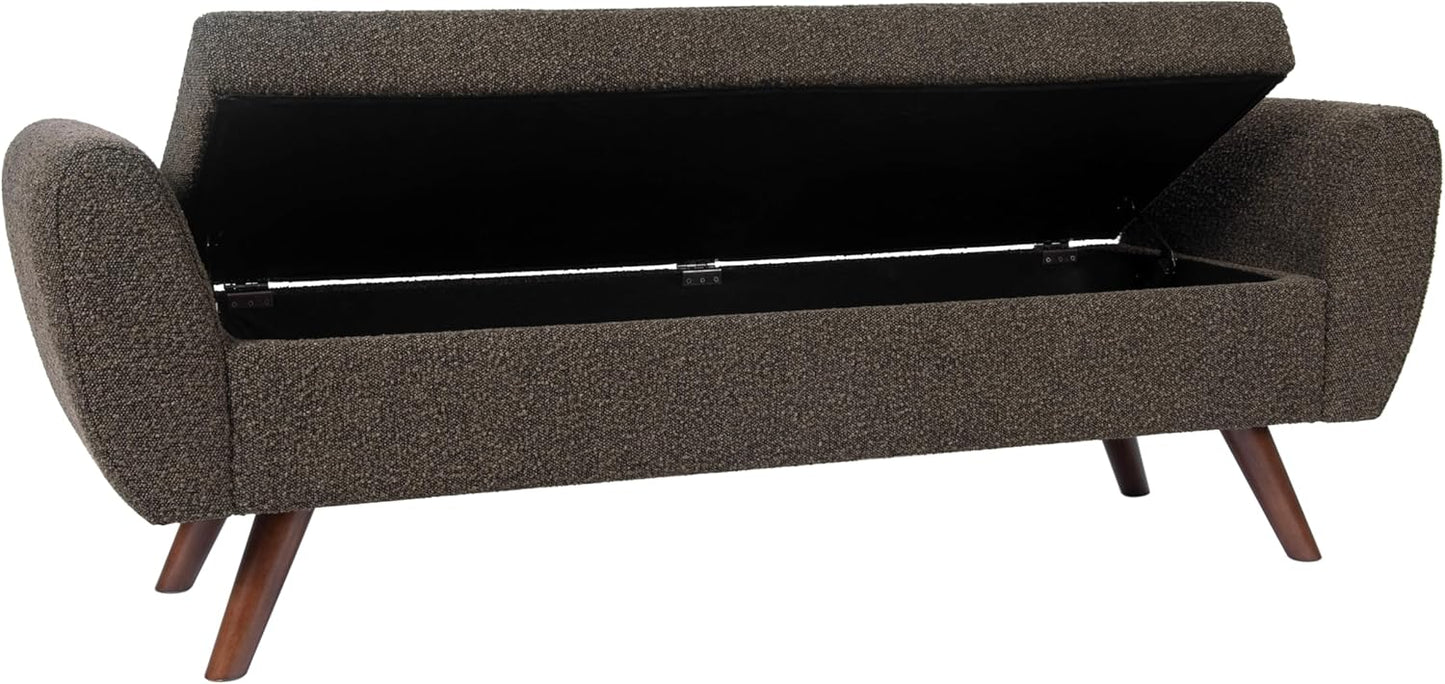 HomePop Modern Storage Bench with Wood Legs Home Décor|Bench with Storage for Living Room & Bedroom