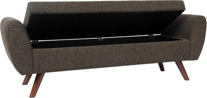 HomePop Modern Storage Bench with Wood Legs Home Décor|Bench with Storage for Living Room & Bedroom