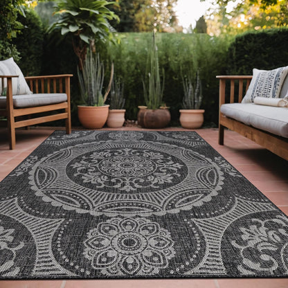 Medallion Outdoor Rug 5x7 Washable Outside Carpet for Indoor Patio Porch Waterproof Easy Cleaning