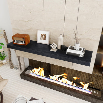 Black Floating Shelves 48 Inch Long, 12 Inch Deep Floating Shelves for Wall, 48 x 12 Large Wall