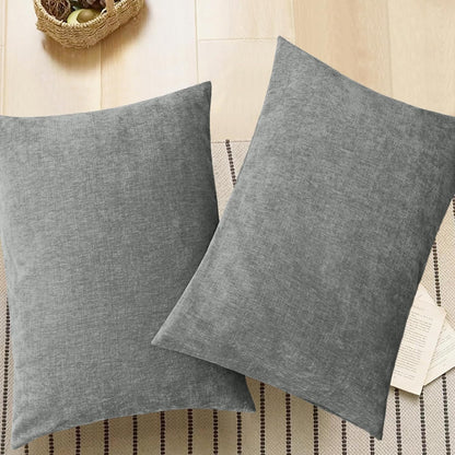 CaliTime Throw Pillow Covers Decorative 20 X 26 Inches Pack of 2 Cozy Chenille Standard Pillow