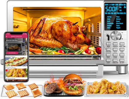Nuwave Bravo XL Air Fryer Toaster Smart Oven, 12-in-1 Countertop Grill/Griddle Combo, 30-Qt XL