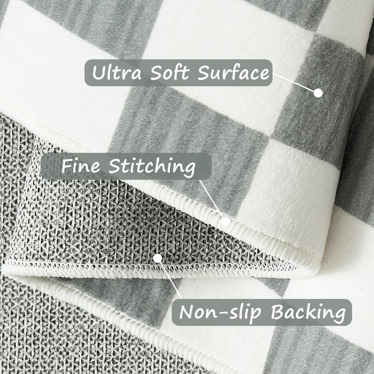 jinchan Runner Rug 2x5 Hallway Washable Modern Checkered Geometric Lattice Kids Bedroom Rug Indoor