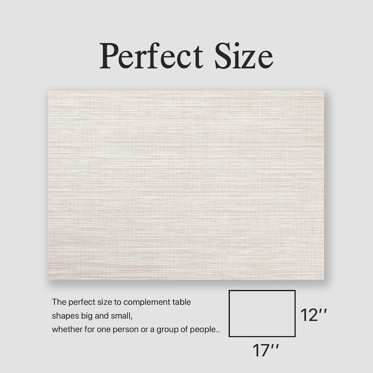 Placemats Set of 4 - Easy Clean Woven Vinyl Placemats for Dining Table, Indoor/Outdoor Place Mats