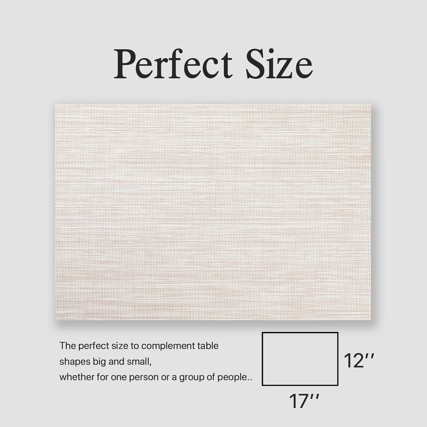 Placemats Set of 4 - Easy Clean Woven Vinyl Placemats for Dining Table, Indoor/Outdoor Place Mats